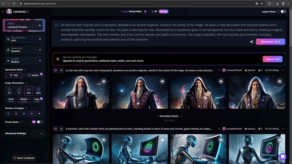 Leonardo AI : l’interface image génération