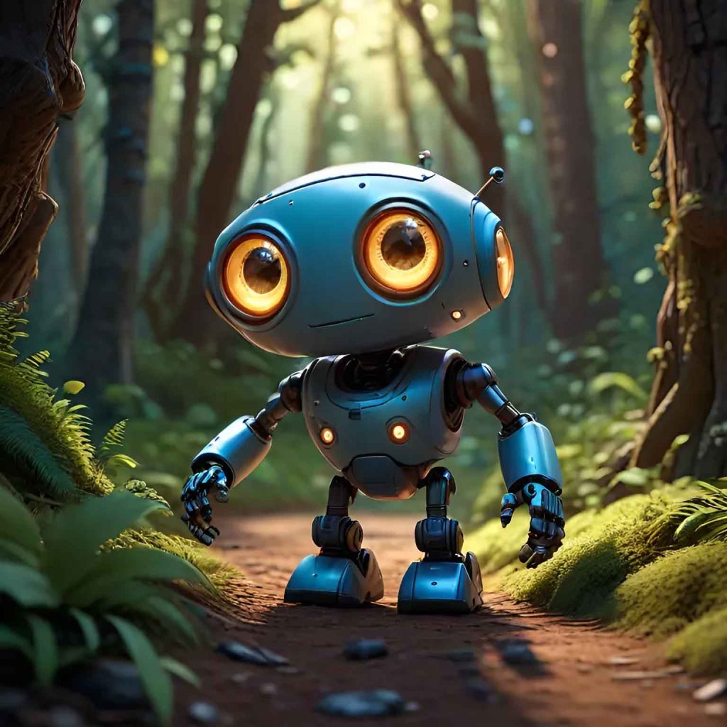 Image d'un robot générée avec une IA à partir d'un prompt avec Dezgo