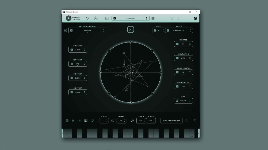 Générateur de notes MIDI harmony bloom VST